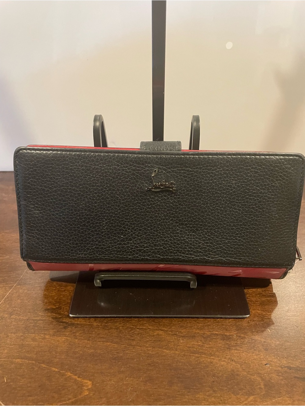 Christian Louboutin Paloma Black & Red Leather Wallet with Red Accent - Picture 2 of 11